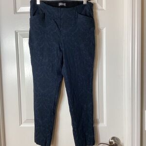Van Heusen Navy Stretch Extensible Patterned Trousers  Sz 8 Short